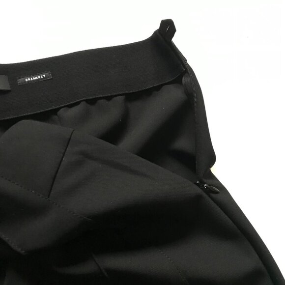 Lafayette 148 NY Gramercy Stretch Pants Womens 2 Black Crop Ankle Side Zip Pleat - Picture 8 of 15